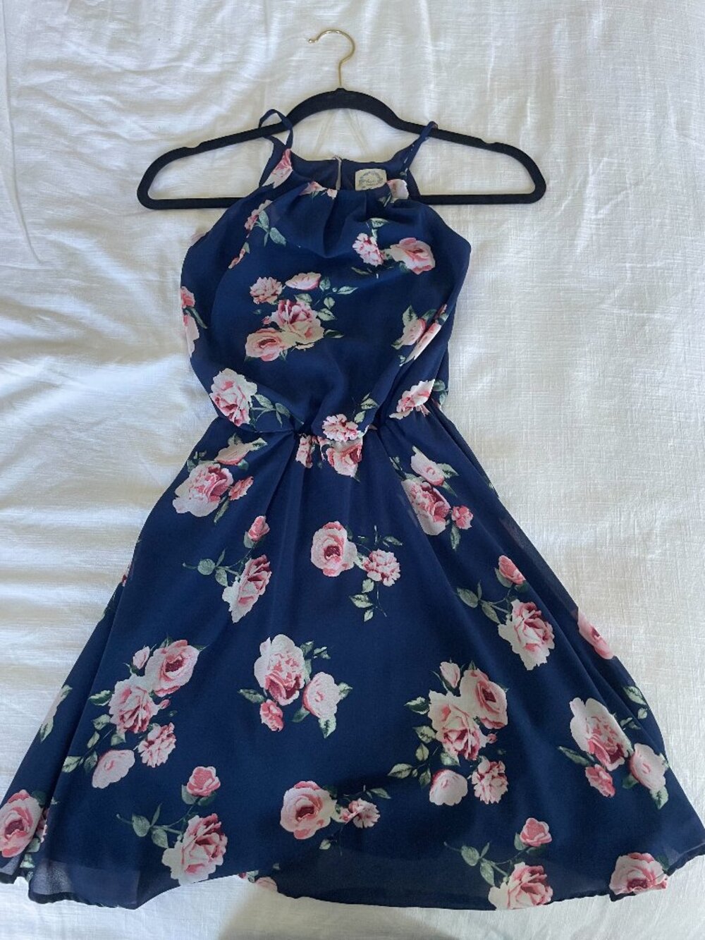 Blue Rain floral mini dress